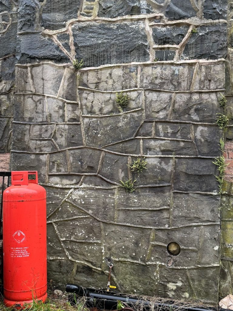Stone wall before repair